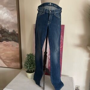 7 For All Mankind Women's Dark Blue Boot Cut Tall Jeans